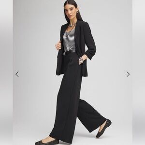 Chico’s Elegant Black Drapey Wide-Leg Pant Color Black Size 5regular